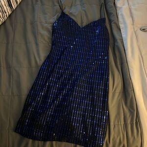 Macy's Sparkling Midnight Blue Mini Dress